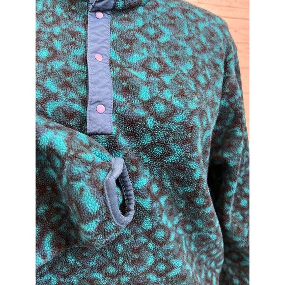 LL Bean Fleece Jacket Pullover Sweatshirt Aztec Mens Small Vintage 90s Made USA - Picture 8 of 11